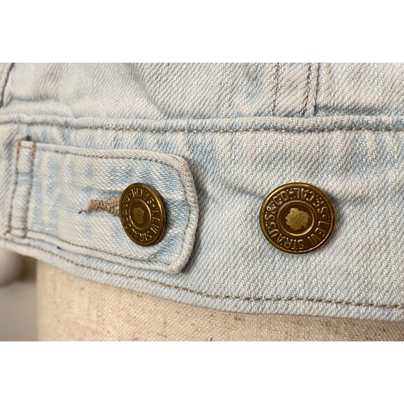 LEVI STRAUSS Women's M Denim Jacket Light Wash Blue Trucker Western Cowgirl Moto - Picture 7 of 11